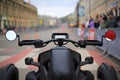 Black motorcycle BRP Spyder ÃÂ¡AN-AM Royalty Free Stock Photo